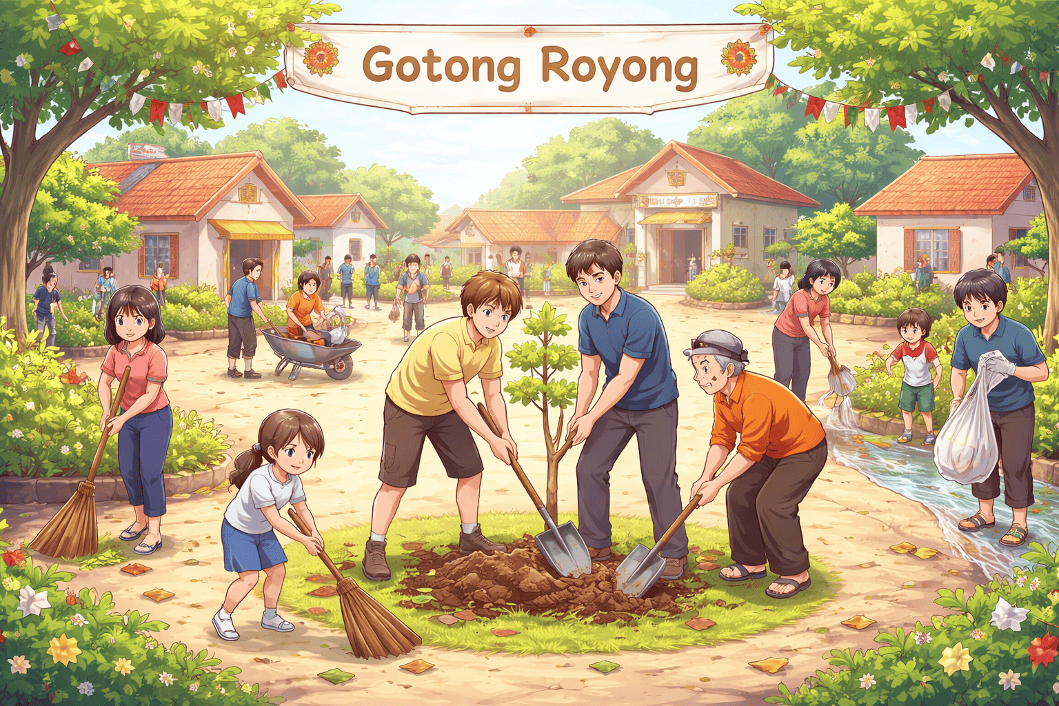 Gotong Royong Warga Gampong Punie Tingkatkan Kebersihan Lingkungan